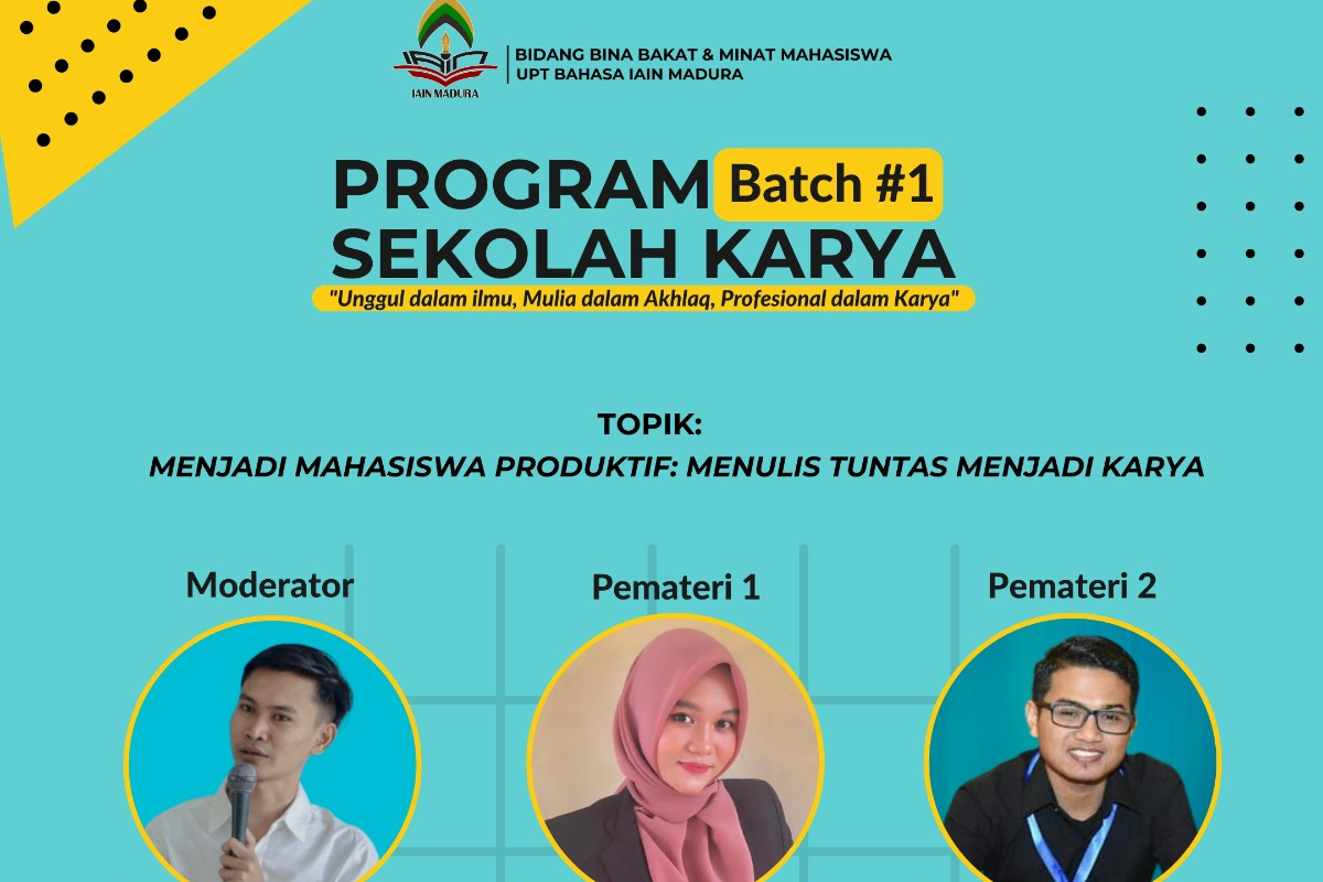 MENGASAH KEMAMPUAN MENULIS, 5 MAHASISWA PRODI IQT MENGIKUTI PROGRAM SEKOLAH KARYA